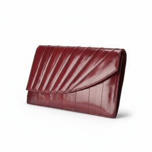 Eelskin 80s Contemporary Clutch 80s  Red One Size